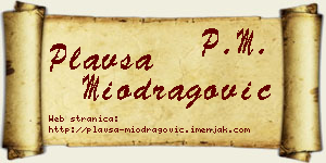 Plavša Miodragović vizit kartica